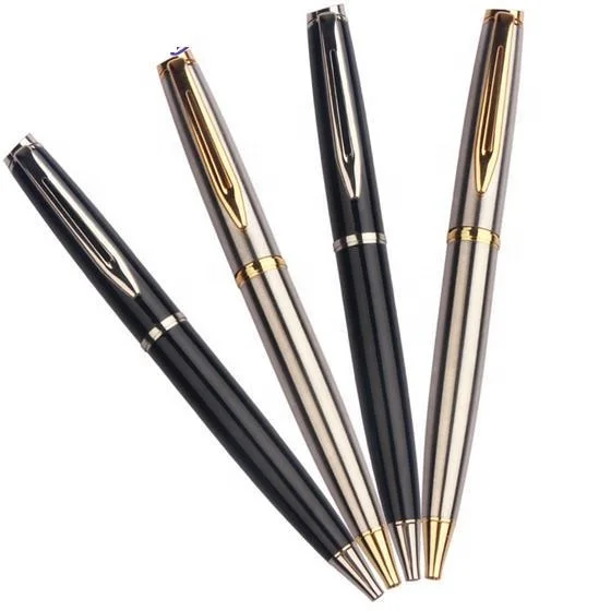 gold or silver parts Laser Engraved logo luxury elegant steel metal gift ball pen