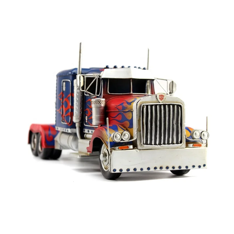 Antique Classic Container Truck Model Retro Vintage Wrought Handmade Metal Crafts For Home/Pub/Cafe Decoration Or Birthday Gift