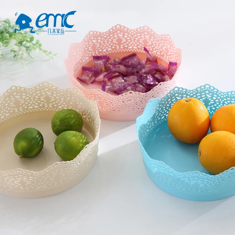 Лучшая цена, круглая пластиковая корзина для хранения косметики с цветочным узором