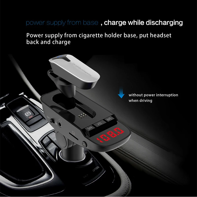 New Original   MP3 Player Car Kit ER9  Handsfree  Call  BT FM Transmitter  with Earphone