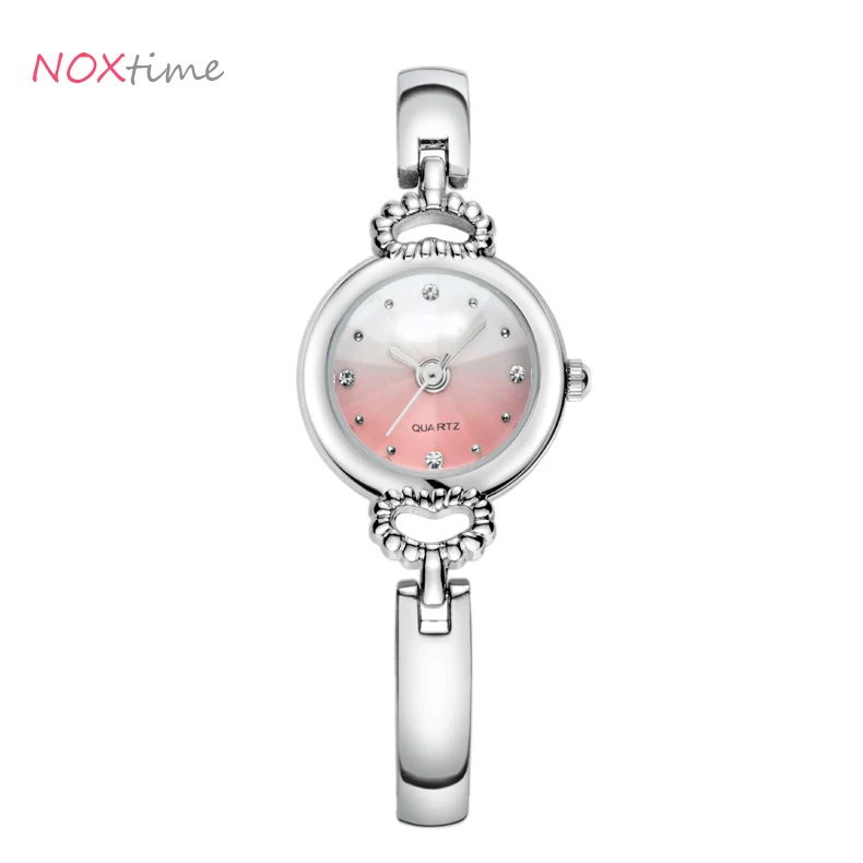 silver watch with black face lady watch stainless steel bracelet fashion jewerry lady watch