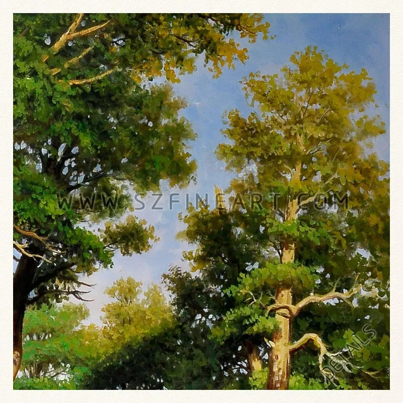 Oak Wood, 100% Handmade Landscape Oil Painting Canvas Reproduction of Ivan Ivanovich Shishkin