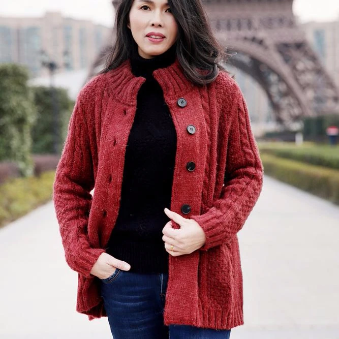 Fashion sweater knitting machine womens cardigan custom sweater for women