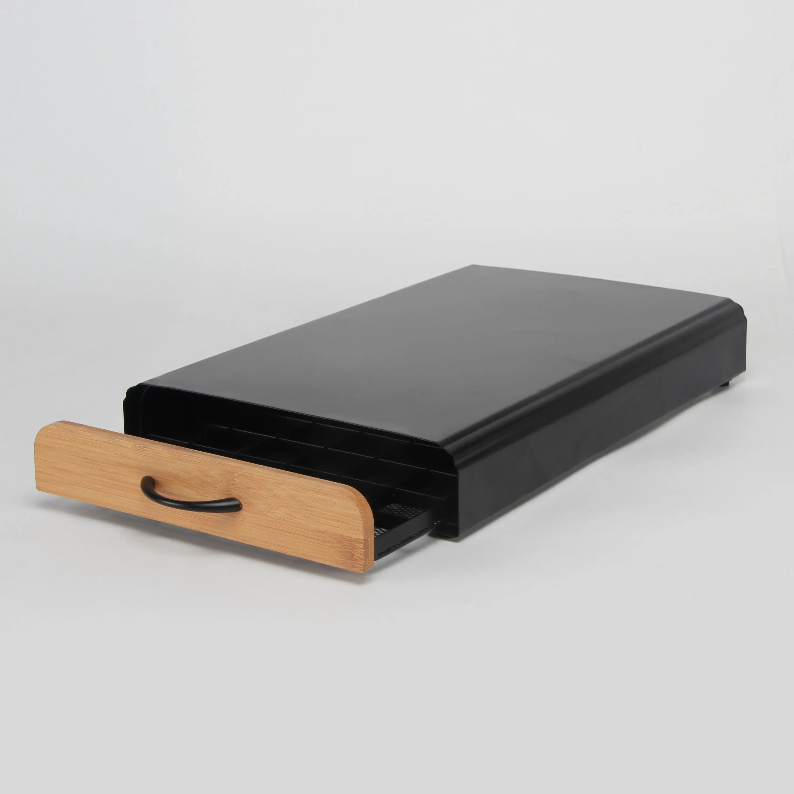 New Design Bamboo 60pcs black handle Nespresso coffee pod drawer capsule holder