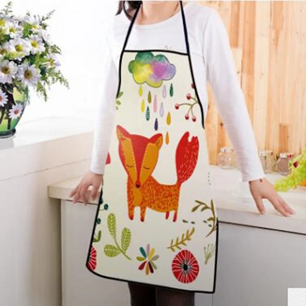 Индивидуальный дизайн с принтом лисы фартук небольшого размера для нагрудников изготовлен из полиэфирной холщовой ткани низким минимальным заказом