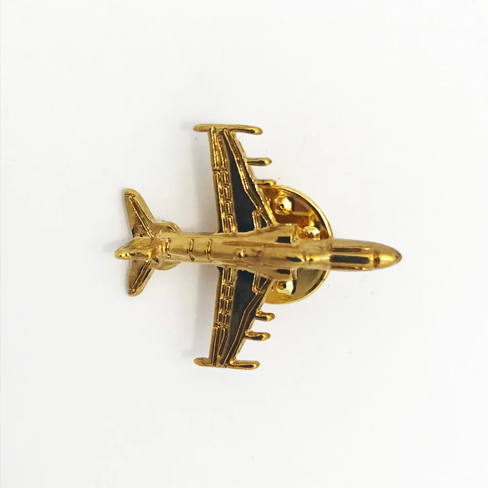 3D Gold Silver Airplane Malta Country Hard Enamel Metal Lapel Pins for Men