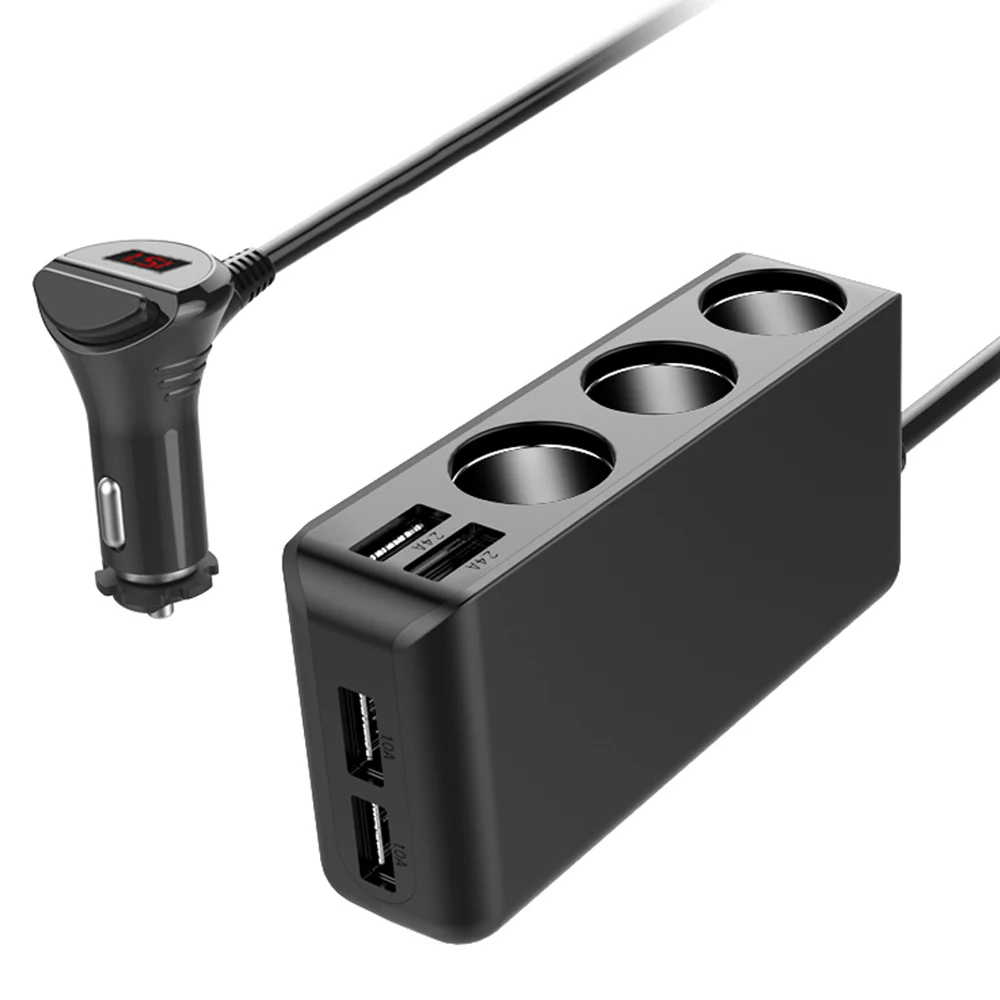 Amazon Top Seller Accessories Auto Cigarette Lighter Plug 4 USB 6.8A 120W Power Adapter Charger