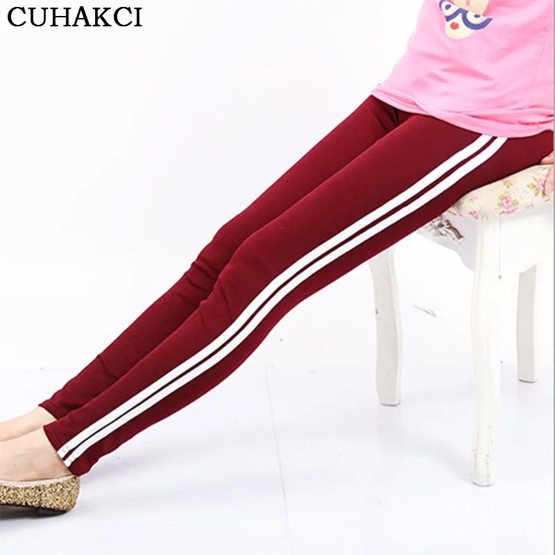 CUHAKCI Spring Women New High Quality Women Leggings Fashion Vertical Stripes Slim Elastic Pants Sportswear Leggings Breathable