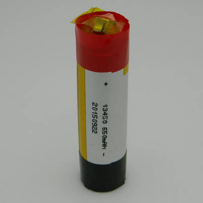 china supplier hot sale 3.7v 650mah cylinder lithium ion polymer 13450 lipo battery