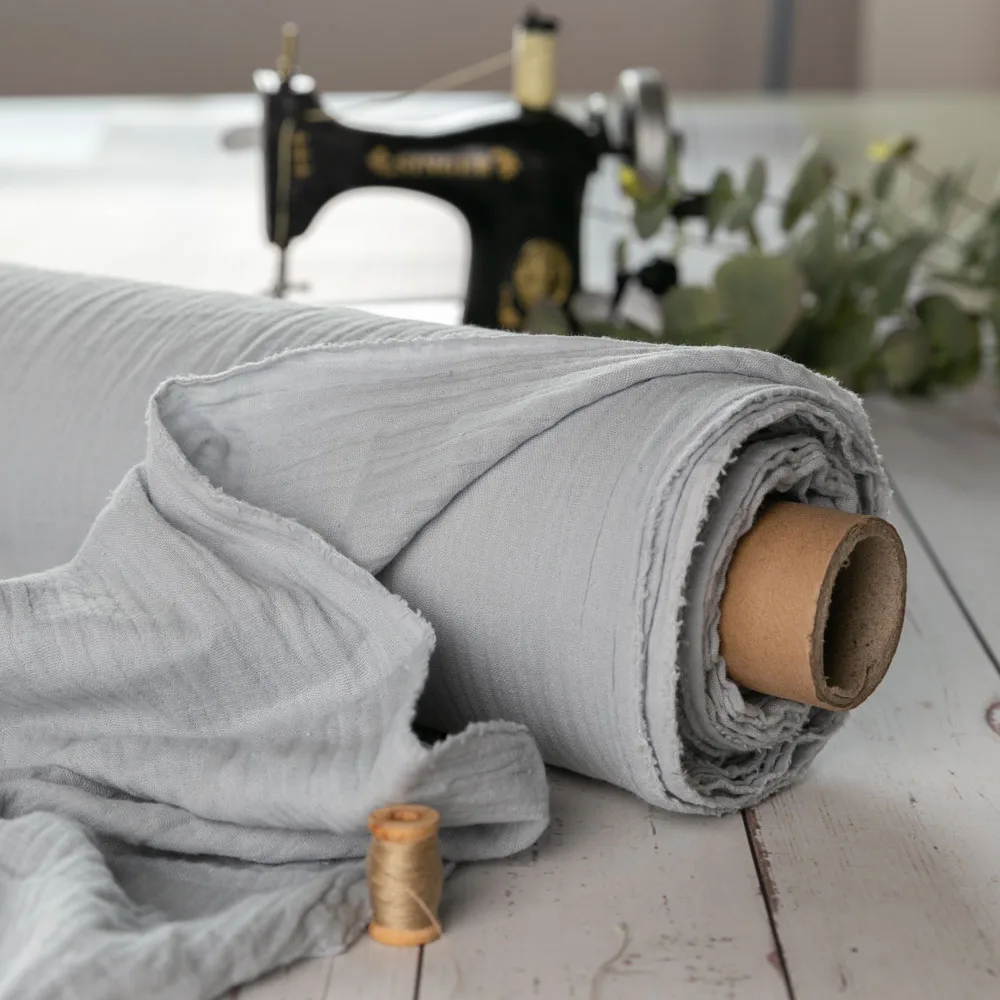 Solid colors soft and crinkly texture 100% cotton crinkle double gauze fabric