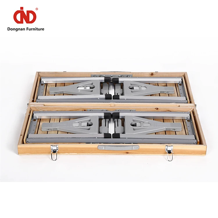 New Design Garden Antique Panel Solid Wood Picnic Farm Foldable 4 Seats Wood Table Sets