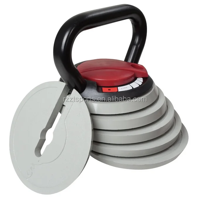 gray hammertone painted 40 lbs. adjustable weight kettlebell