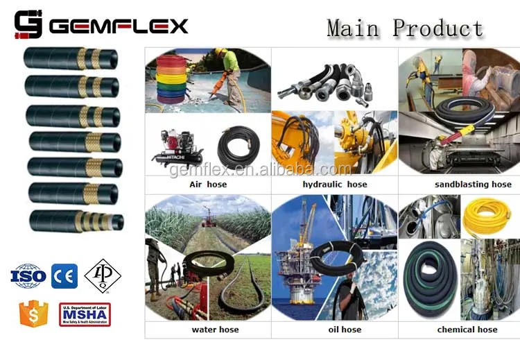 Ruber Hose Manufacturing High Pressure 1 Inch 1 1/4 Inch 4sh Hose Reinforced Rubber Hose