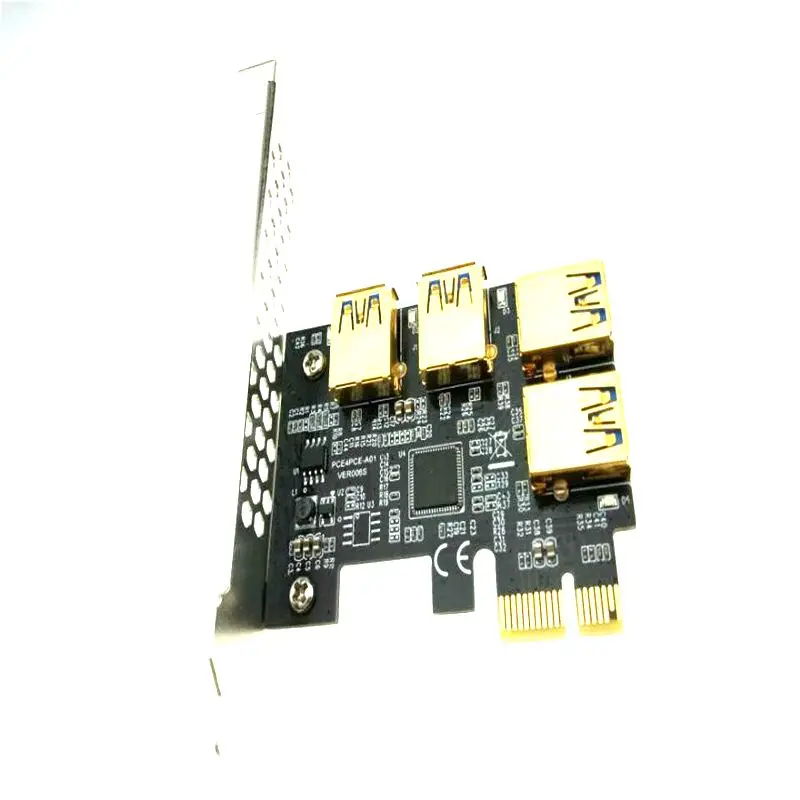 PCIe 1 to 4 PCI Express 16X Slots Riser Card Adapter PCI-e Port Multiplier Card