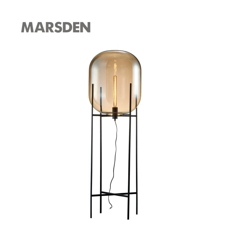 MARSDEN european style brown glass modern floor lights modern floor lamp led light floor lamp