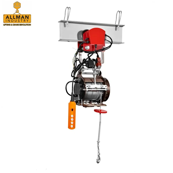 Battery powered 12v mini electric wire rope hoist winch