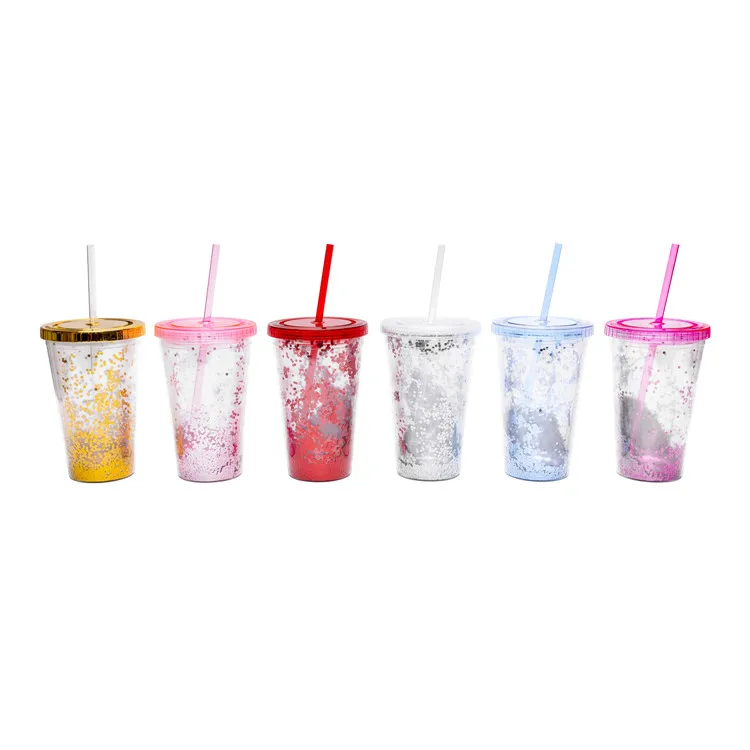 YIJU оптовая цена прозрачные чашки для воды Пластиковая чашка с фламинго Одноразовая