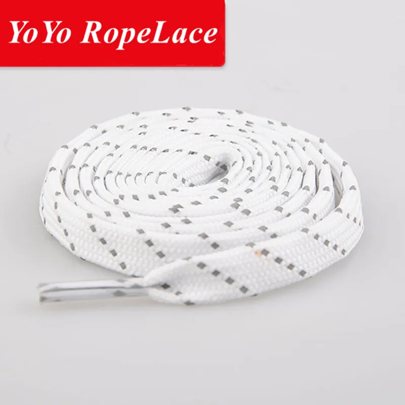 
2021 Fuzhou YoYo Flat 3M Reflective Shoe Laces Custom Printed Shoelace Aglets 
