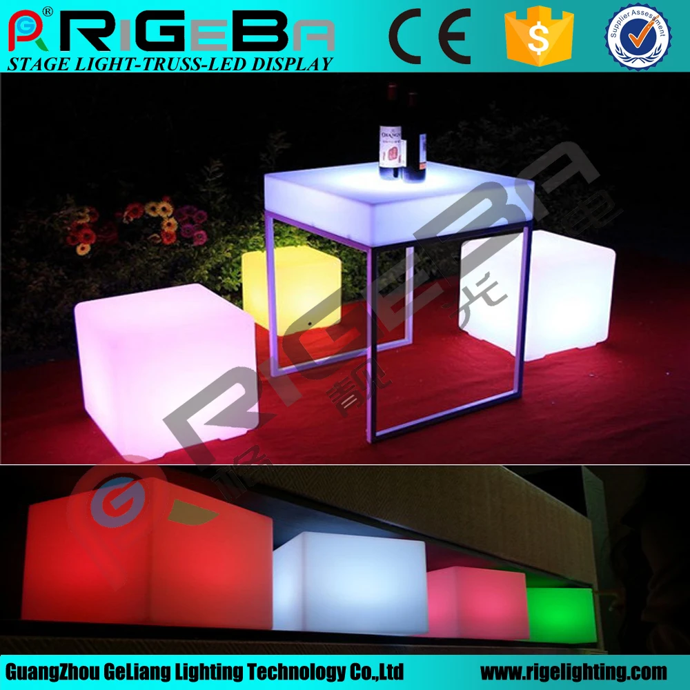 50CM Outdoor Waterproof led cube color changing square bar seat furniture