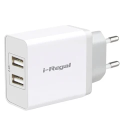 Iregal Wholesale Dual Port 2.4A EU  Plug Wall Usb Charger
