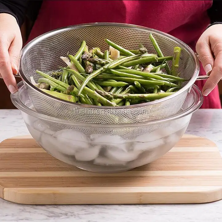 Stainless steel fruit vegetable pasta rice dishwasher colander bowl
