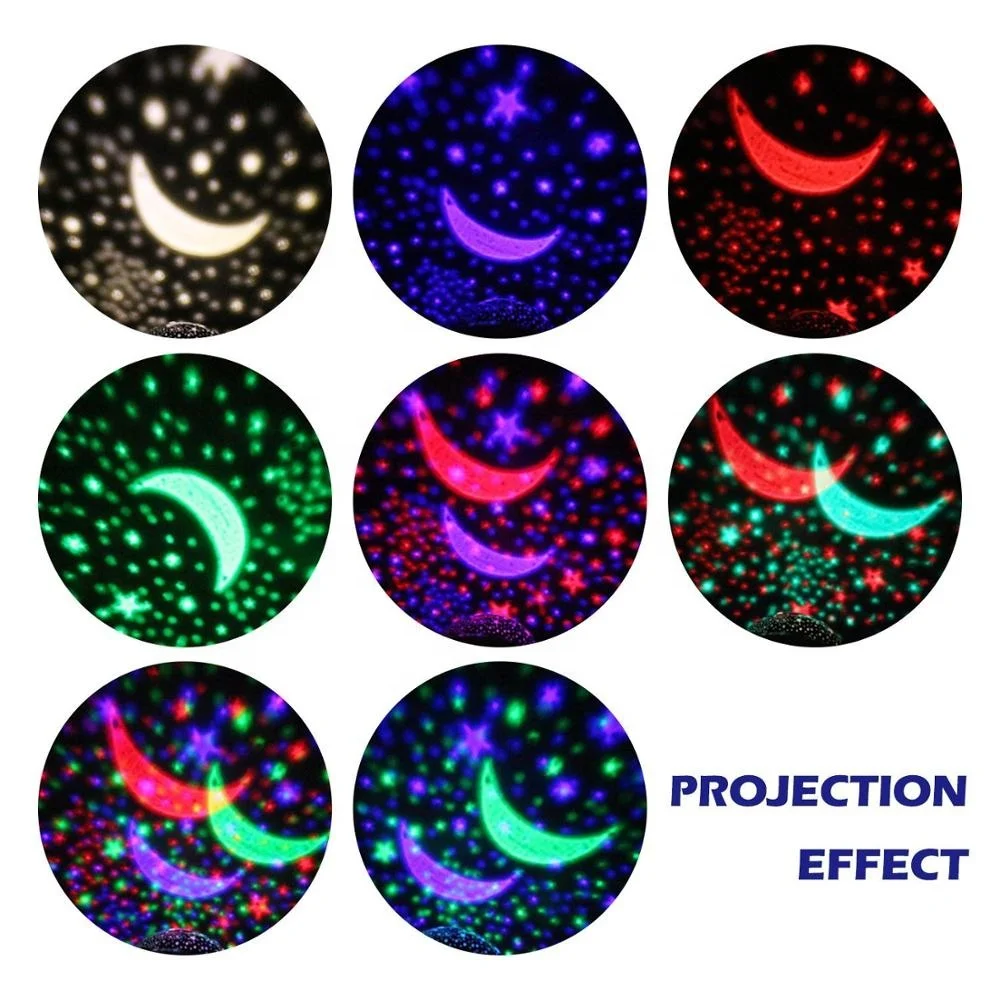 
Indoor decor romantic design USB or battery powered dream rotating LED kids star starry led night light projector 