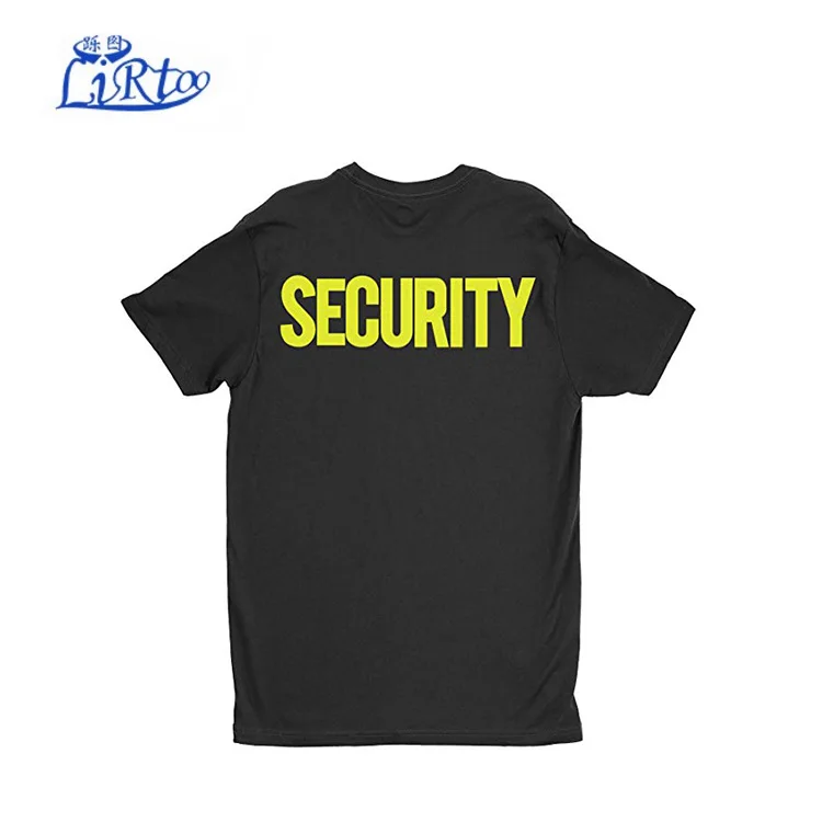 Security T-Shirt Front Back Print Mens Tee Staff Event Uniform Bouncer Screen Printed