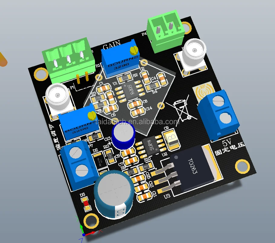 Taidacent AD620 Module High-Precision Instrumentation Amplifier Single-Ended/Differential Out Portable Amplifier Plate Amplifier
