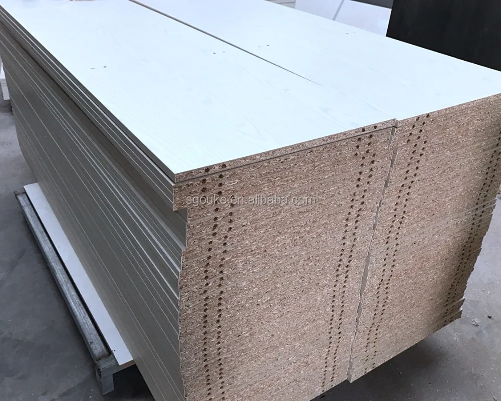
18mm melamine particle board with hole ,edge with edge tape /laminated particle board 