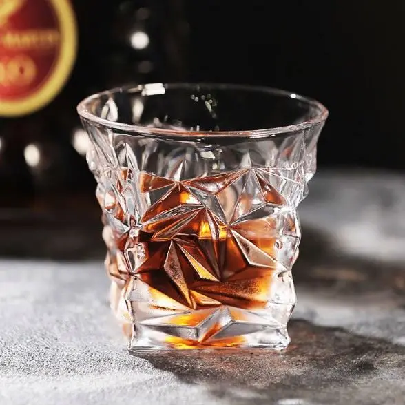 
Diamond Cut Whiskey Glasses Ice Shape Crystal Glass Bourbon Glassware Glass Cup 