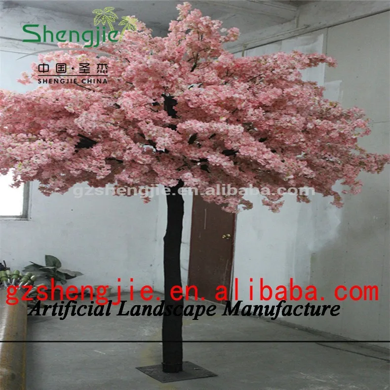 SJZJN 767 Plastic or Silk Blossom/Fake Cherry Blossom Tree/Real wood or Fiberglass Trunk Cherry Blossom Tree