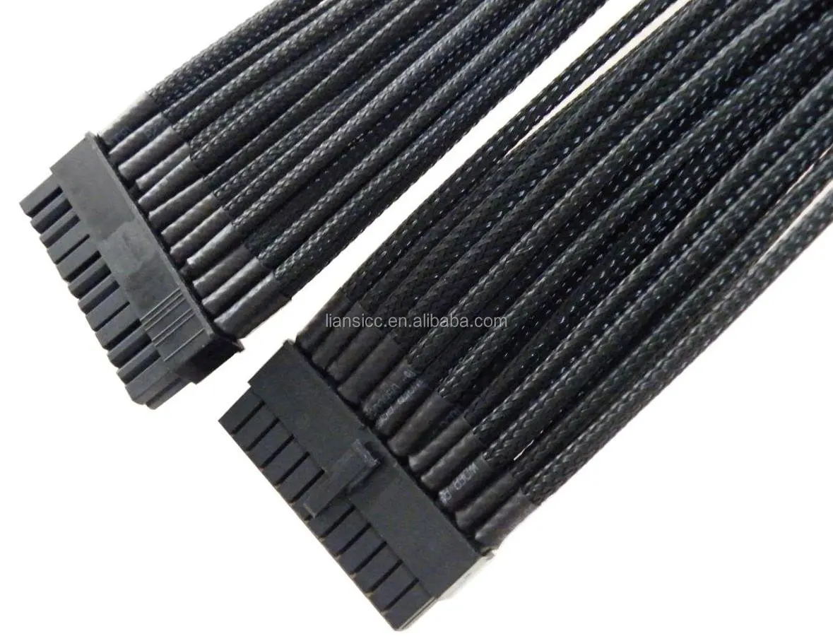 24-контактный кабель питания ATX с плетеным расширяющимся рукавом