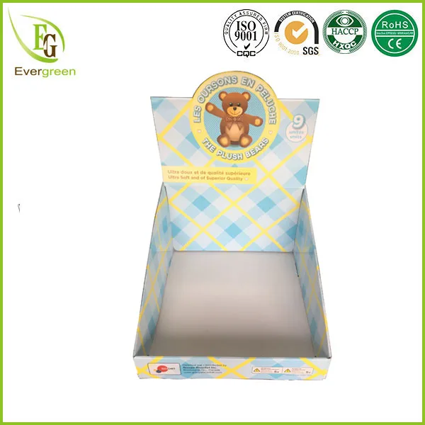 
paper material 4 color printing custom design cardboard counter top display boxes 