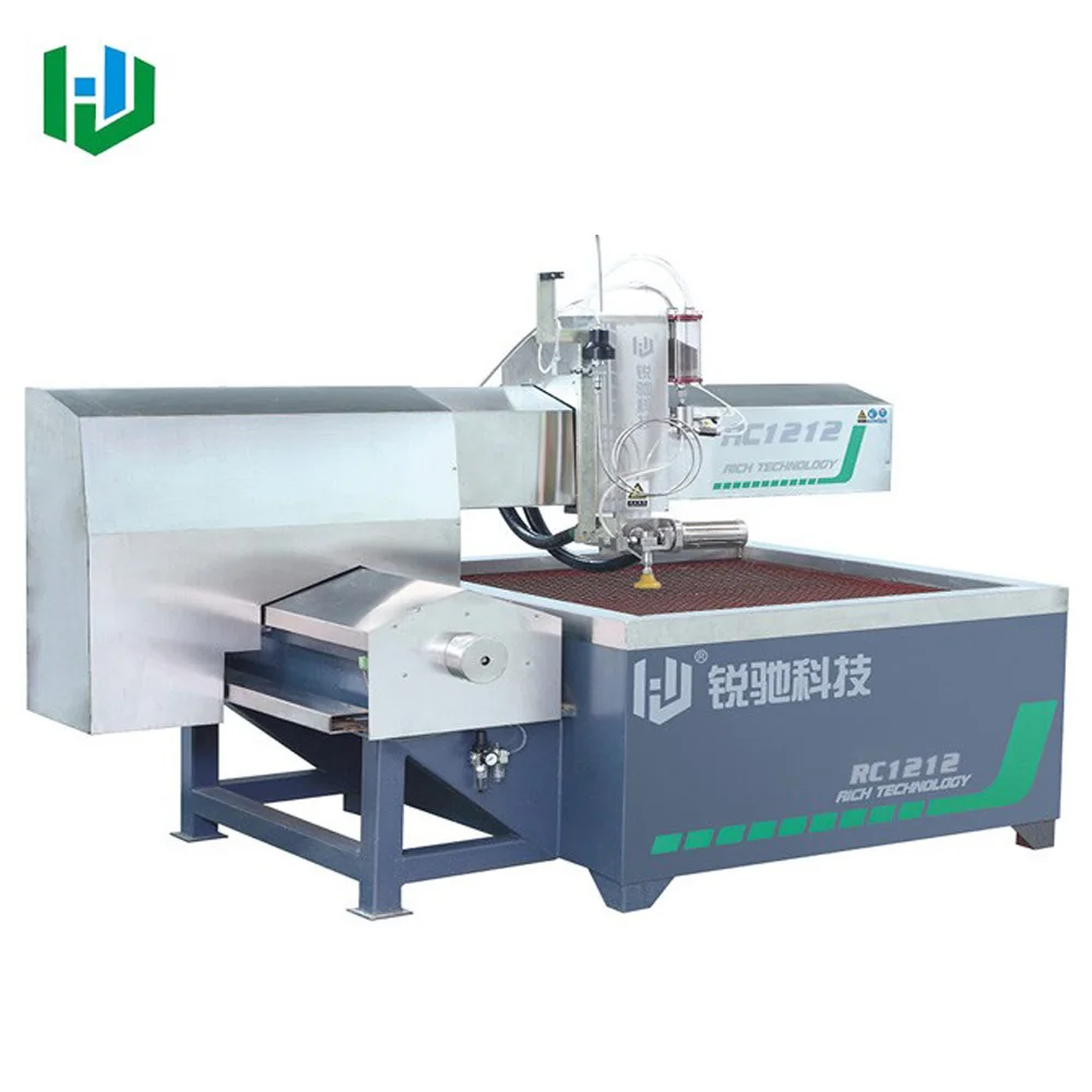 
Ceramic CNC water jet cutting machine with ultra high pressure pump RC1212 3-Axis 