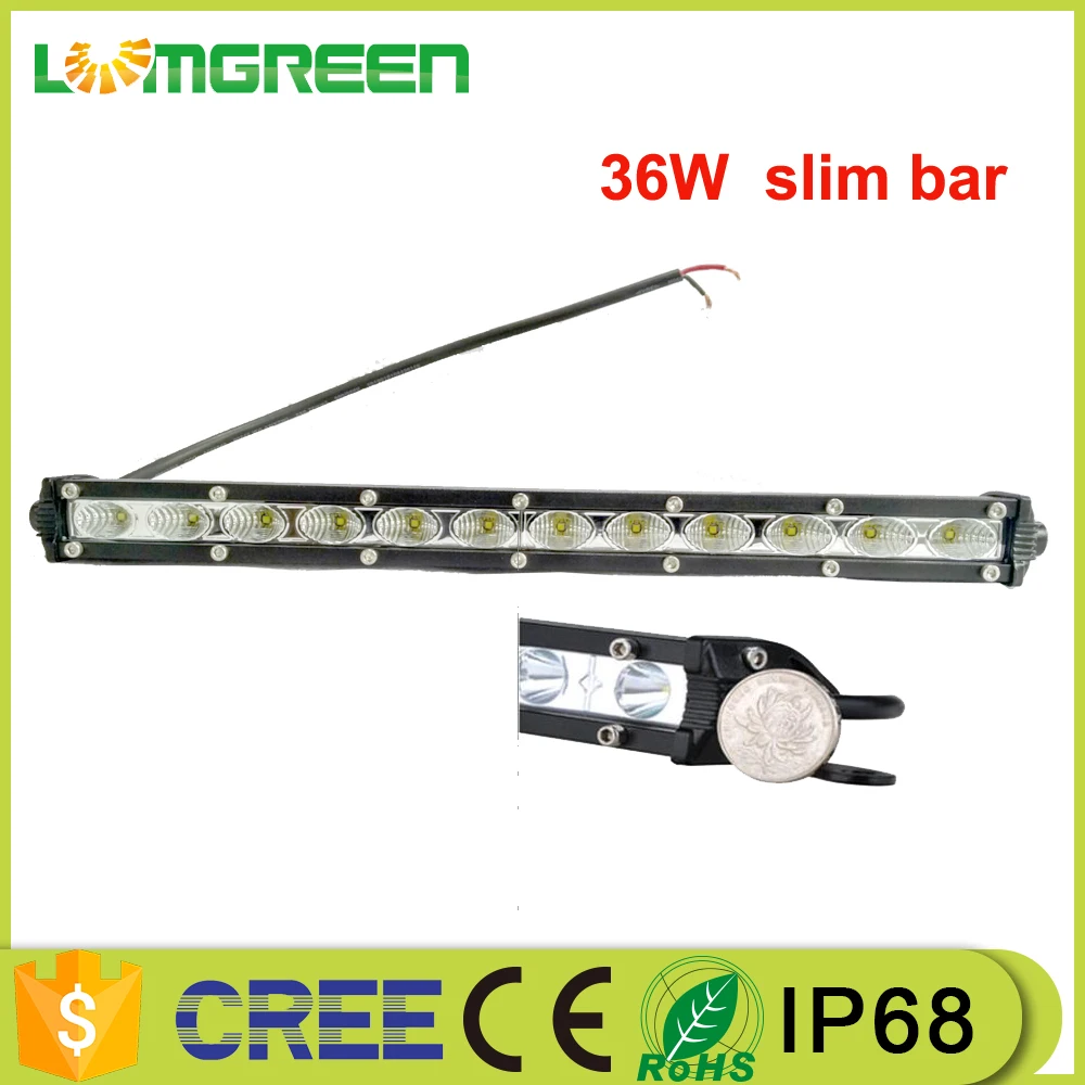 12inch 36W IP68 Waterproof LED Car Extra front light small thin slim mini led bar