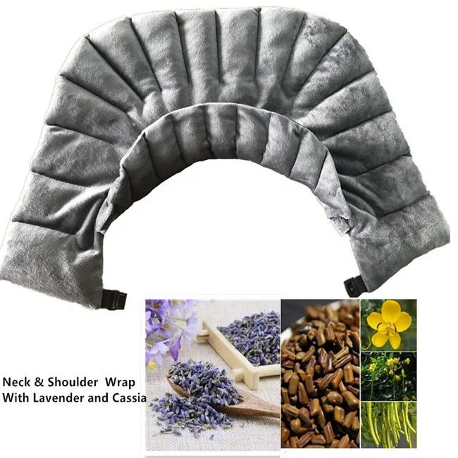 Cassia Seeds Lavender  Microwavable Heat Pad & Cooling Pad Hot Neck Wrap Weighted Minky Cervical Shoulder Wrap pillow