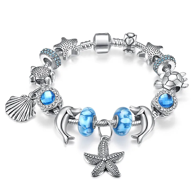 Qings Smart Ocean Charm Bracelet 925 Silver Plated Fashion Bracelet