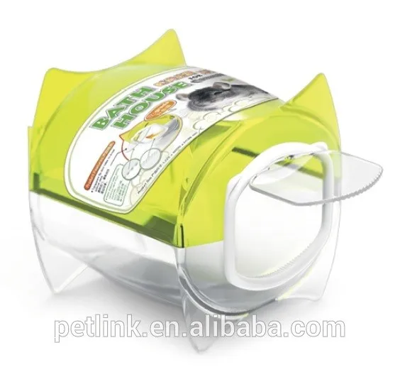
Pet ProdUct Plastic Green And Transparent Box Chinchilla Bathing House For Sale 