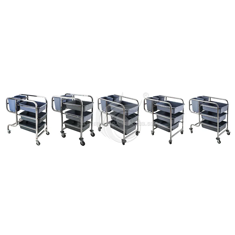 Commercial Hotel Restaurant Stainless Steel Disassemble Bellman Luggage Trolley Cart Hotel Restaurant Mobile Food Cart
