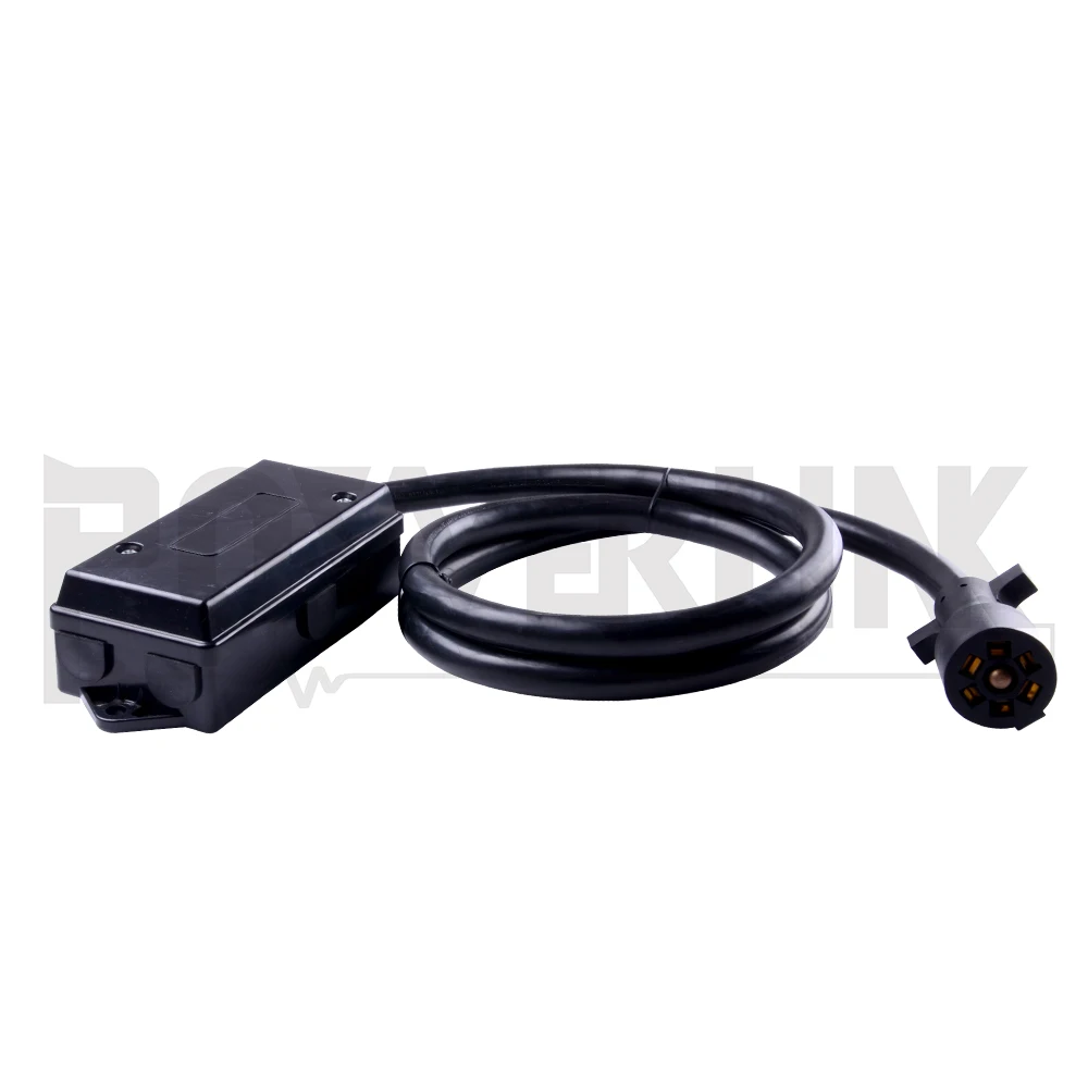 J01238 7 Way RV Trailer Cable with ABS Junction Wire Box