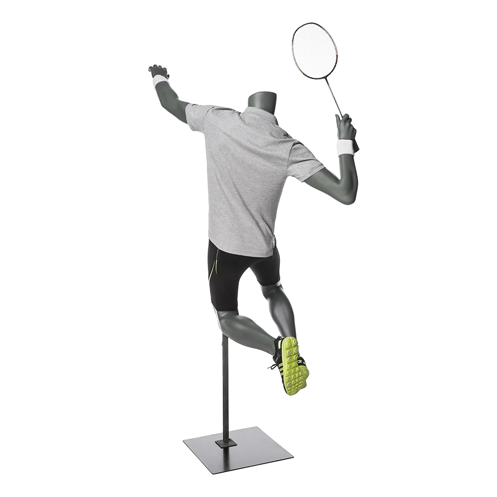 Fiberglass Male Sports Men Mannequin playing badminton movement dummy mannequin NI-21