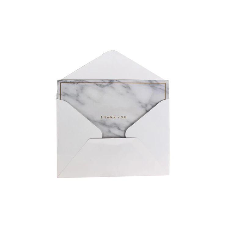 Wholesale custom marble pattern thank you card with envelope