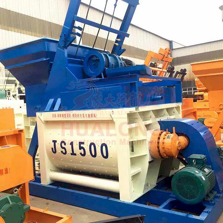 Hot Sale china js series js500 js750 js1000 js1500 js2000 js3000 stationary double twin shaft concrete mixer prices