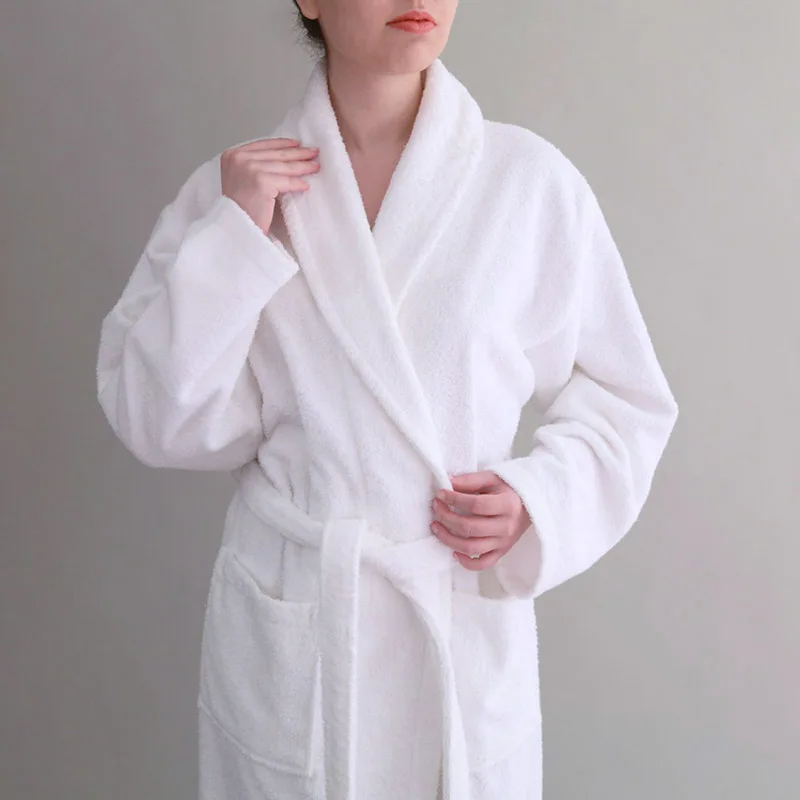 In stock hotel custom adult man and women terry velvet waffle cotton luxury bathrobe