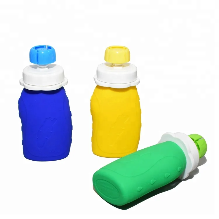 Custom Travel Baby Feeding Silicone Bottle Water Bottles Children Opp Bag China Packing Cartoon 180ml Camp American Style 500