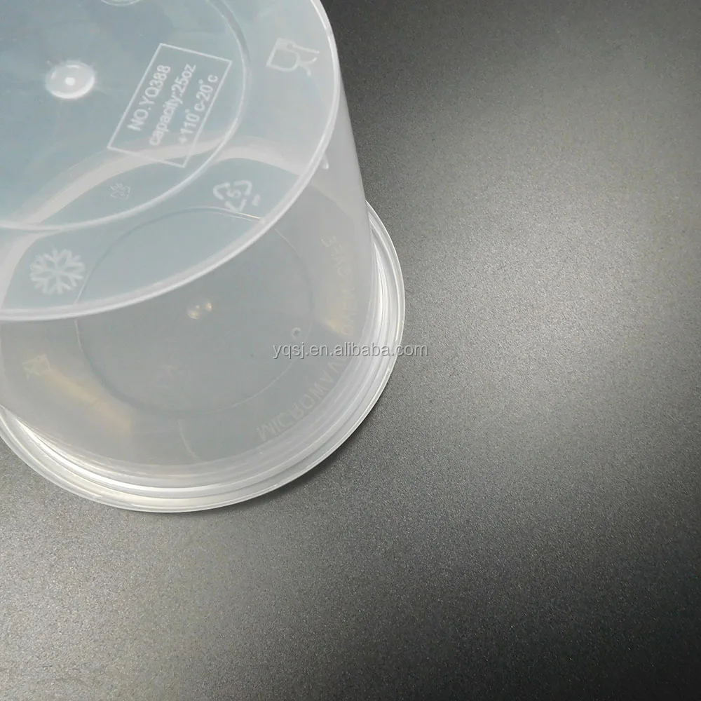 672ml/24 oz round disposable food storage container, plastic container with lid