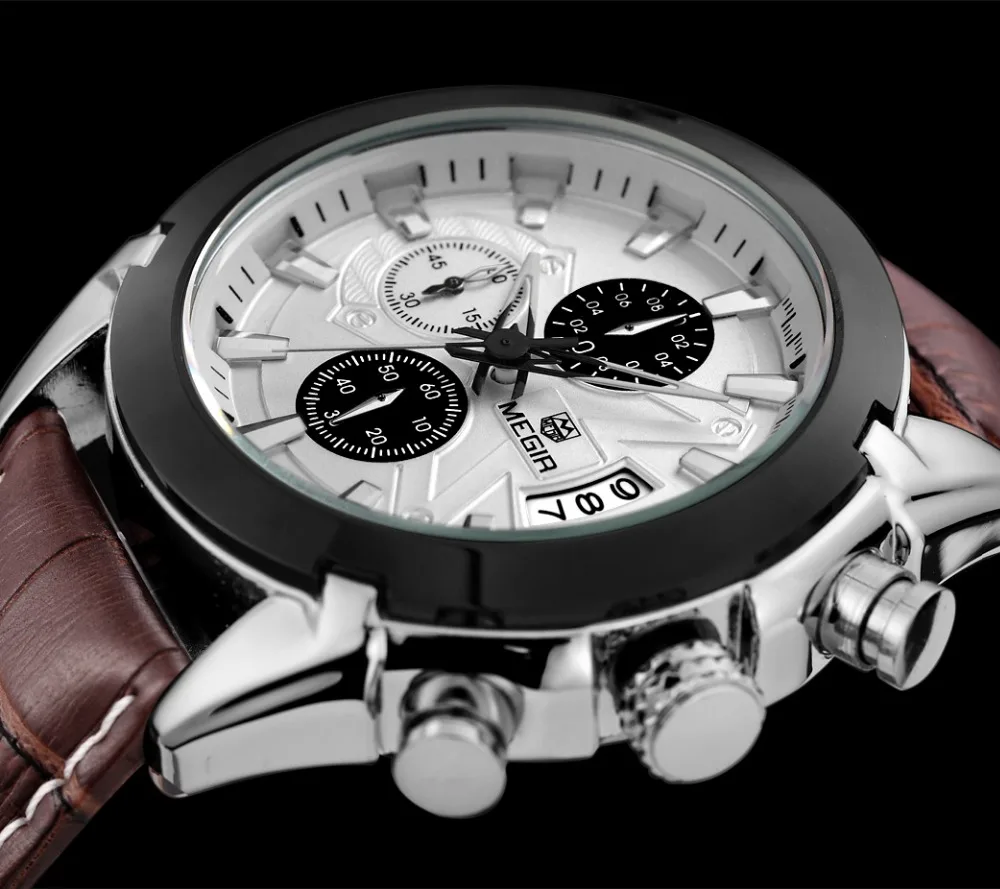 oem mens leather watch 3atm water resistant stainless steel diamond watch