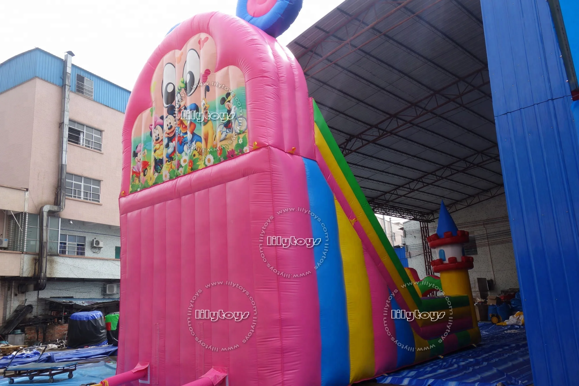 Заводская цена, высокое качество, надувной замок с горкой, розовая надувная сухая горка