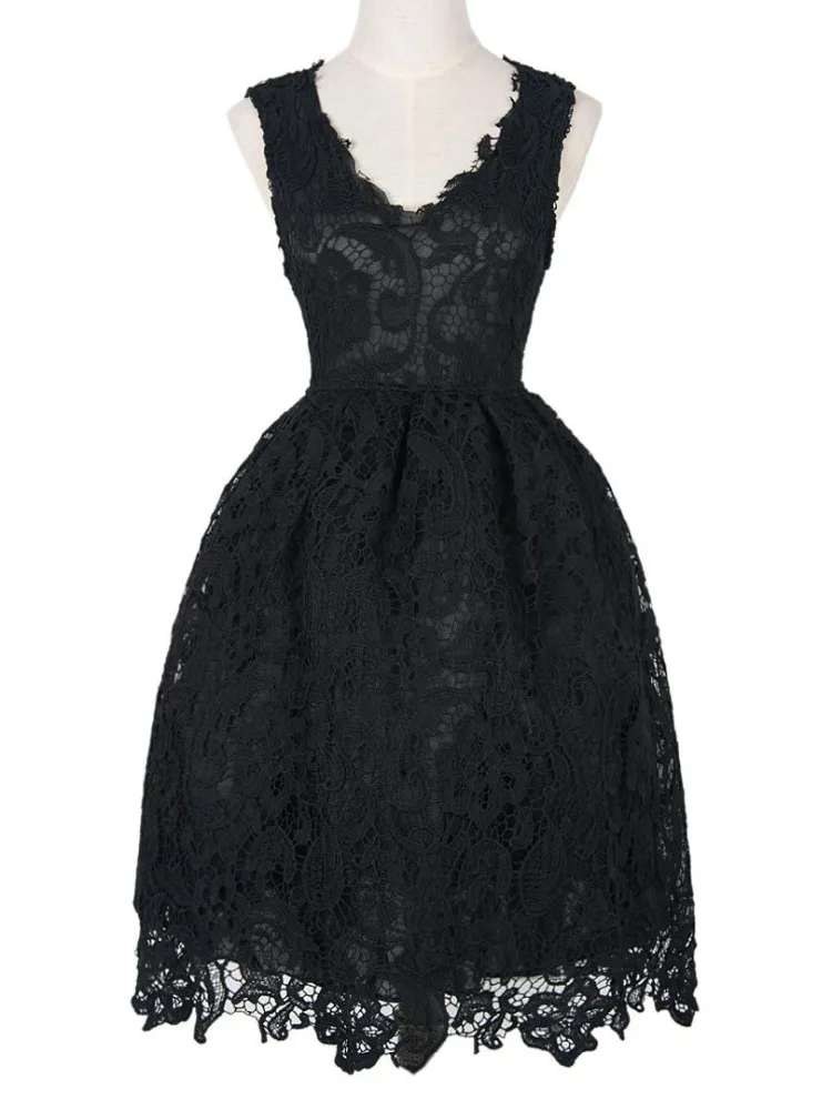 ZH0194H New designhollow out party dress fancy lace women dress