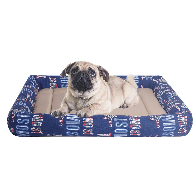 Wear and bite resistance breathable canvas fabric dog beds pet blanket for Dog Cat